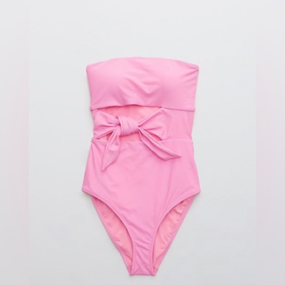 Aerie wrap strapless one piece swimsuit